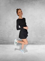 Bloom and Company Black Long Sleeve Tennis Mini Dress