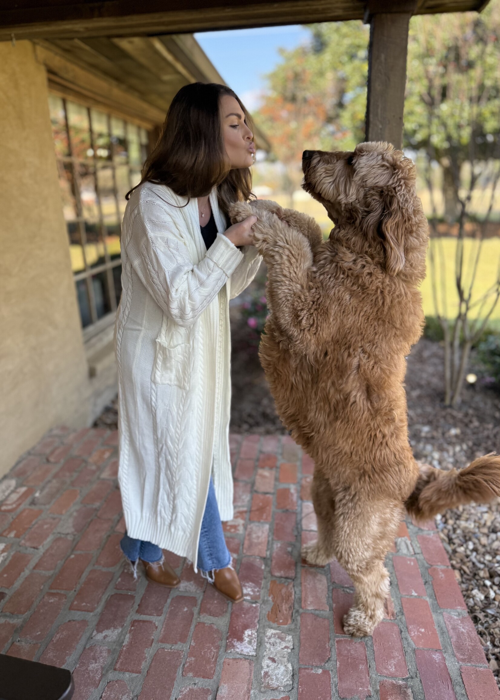Bloom and Company Chunky Cable Knit Long Cardigan White