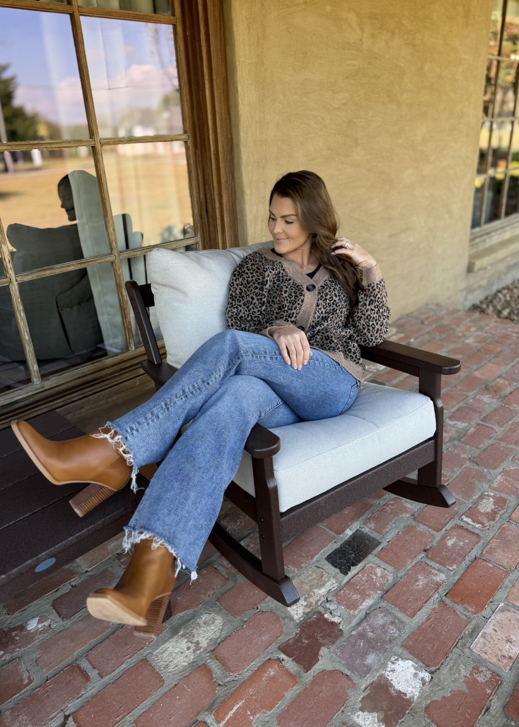 Bloom and Company Cheetah V-Neck Sweater Cardigan