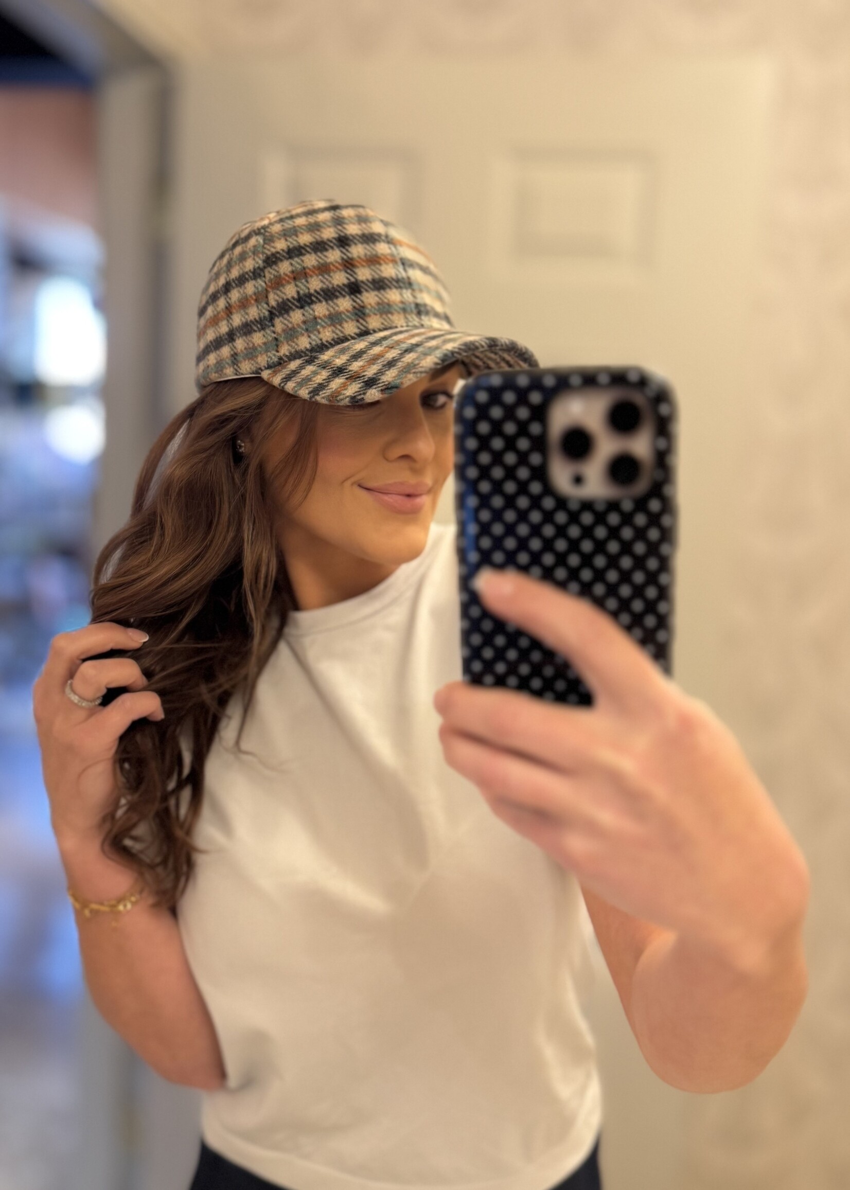 Bloom and Company Plaid Baseball Cap