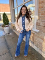 Bloom and Company Denim Contrast Sweater Beige