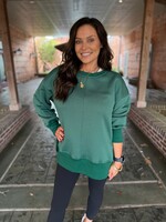 Bloom and Company Casual Crewneck Loose Pullover Sweatshirt Green