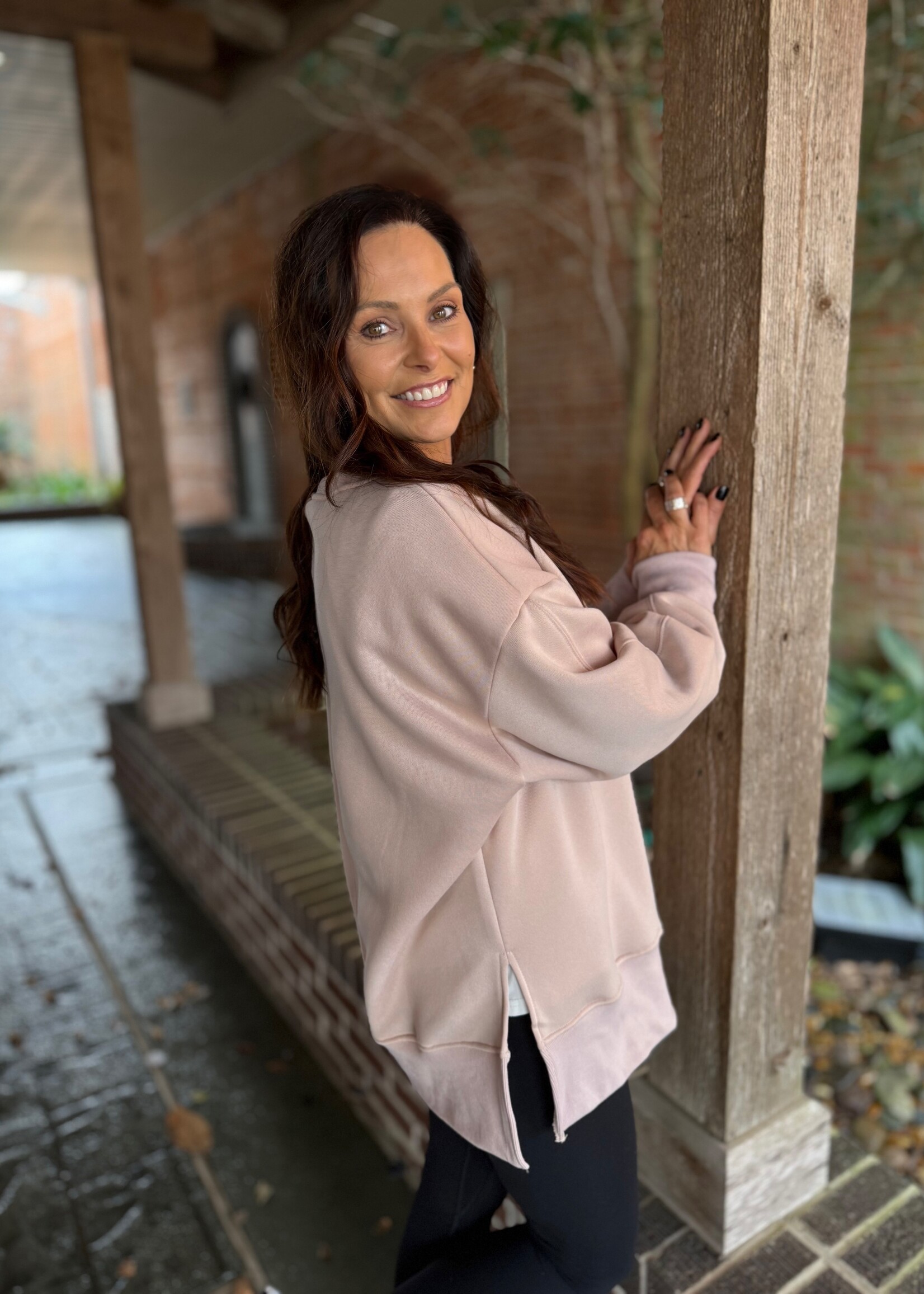 Bloom and Company Casual Crewneck Loose Fit Pullover Sweatshirt Khaki