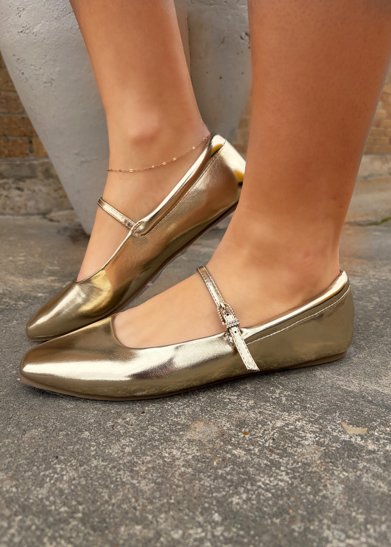 Bloom and Company Kiana Gold Ballet Flats