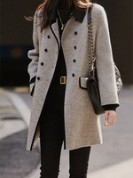 Bloom and Company Grey ColorBlock Midi Coat