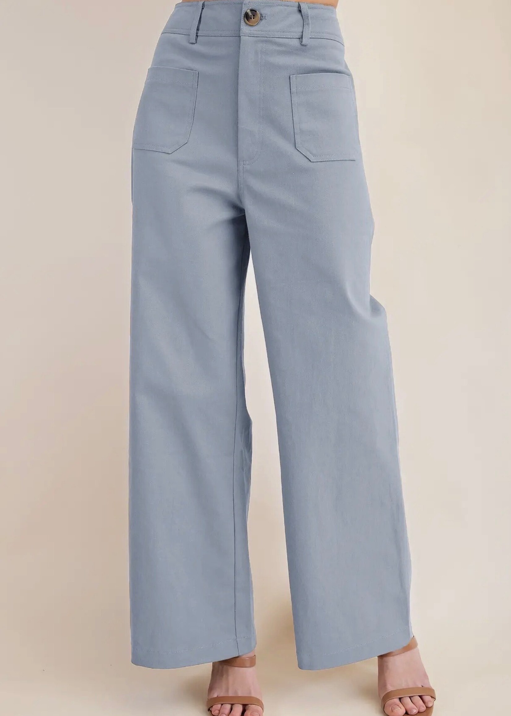 Bloom and Company High Waist Wide Leg Pants Blue