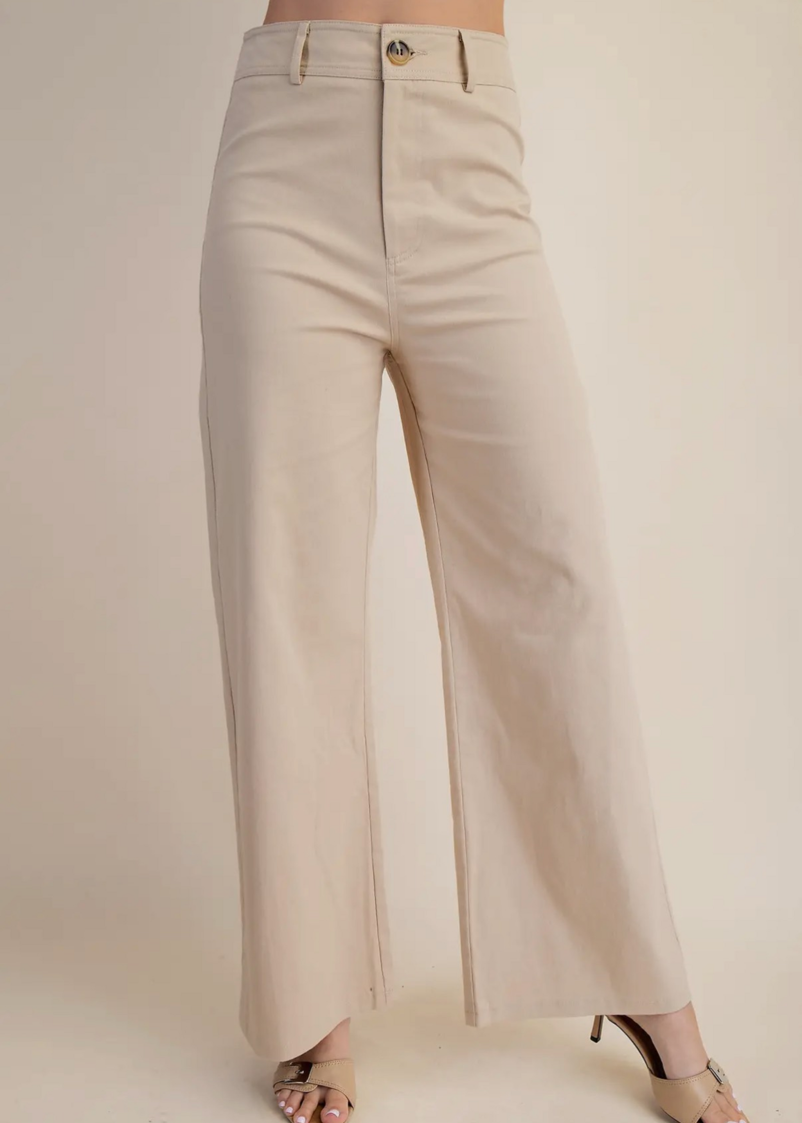 Bloom and Company High Waist Straight Leg Pants Taupe
