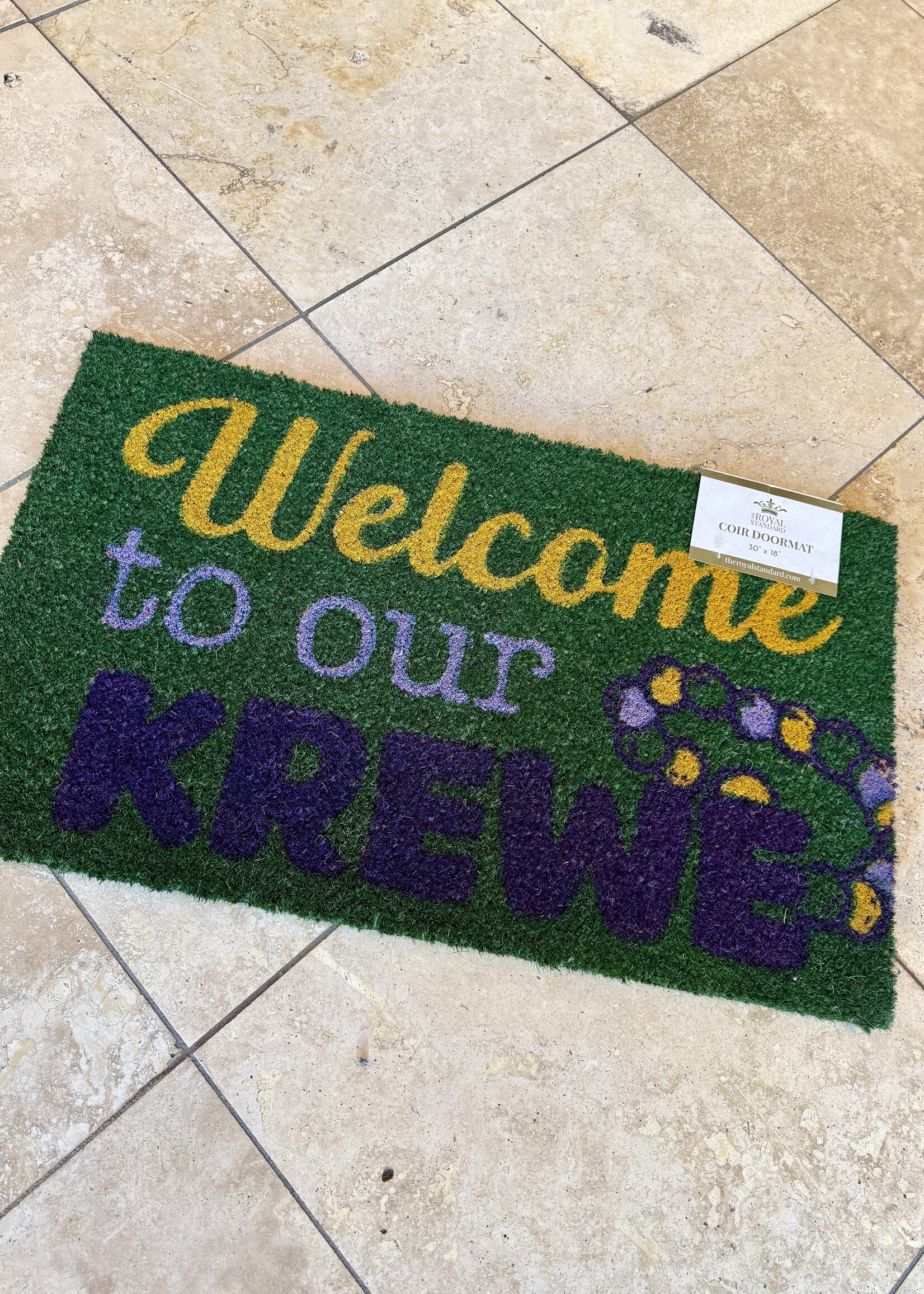 Bloom and Company Welcome to our Krewe Coir Doormat