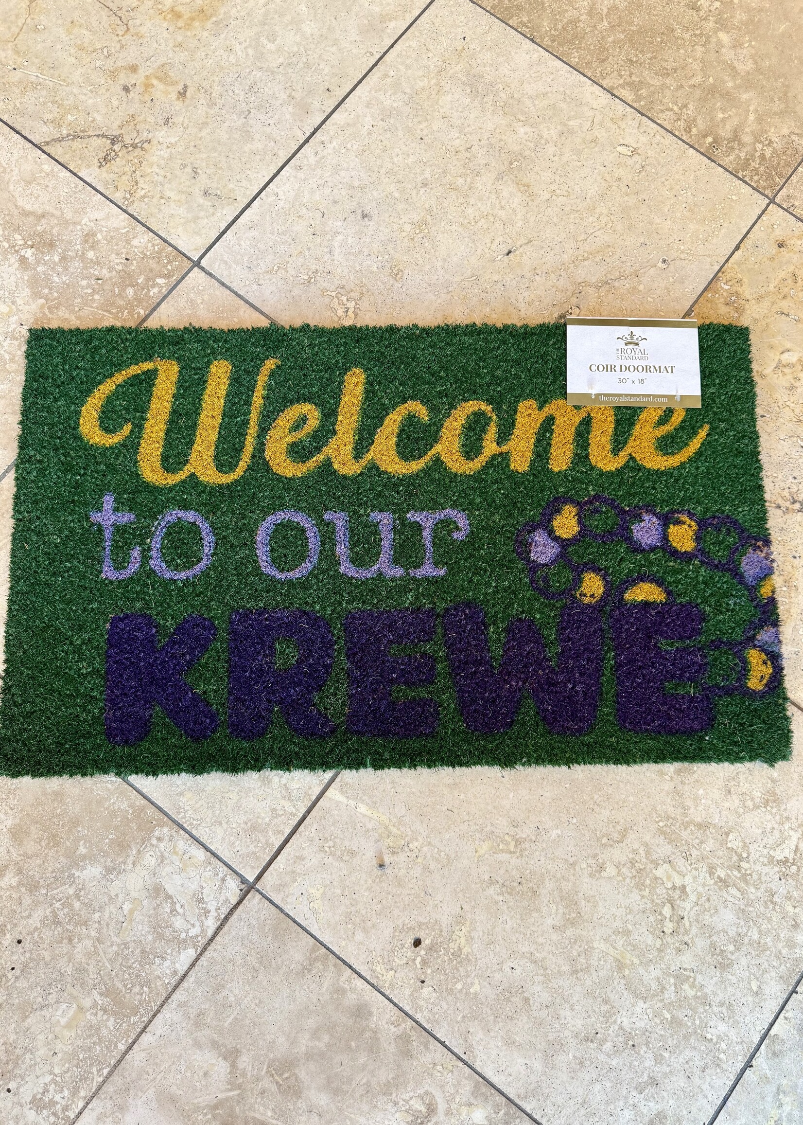 Bloom and Company Welcome to our Krewe Coir Doormat