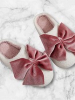 Little Daisy Closet White w/ Pink Bow Slippers