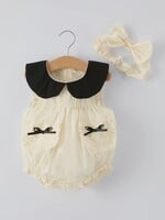 Rylee Faith Designs Black & Cream Sweet Baby Girls Romper