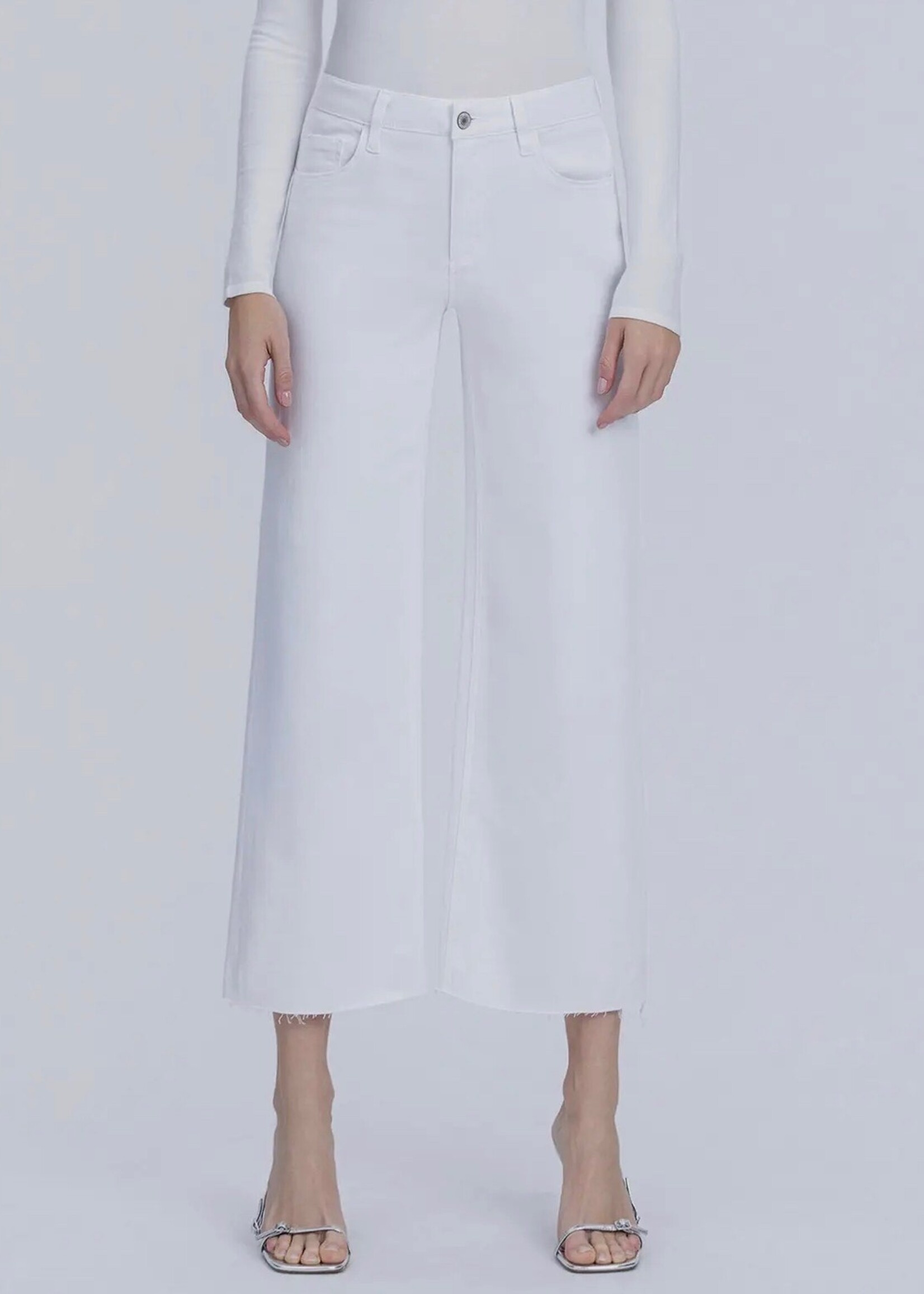 Vervet Optic White High Rise Cropped Wide Leg  Jean