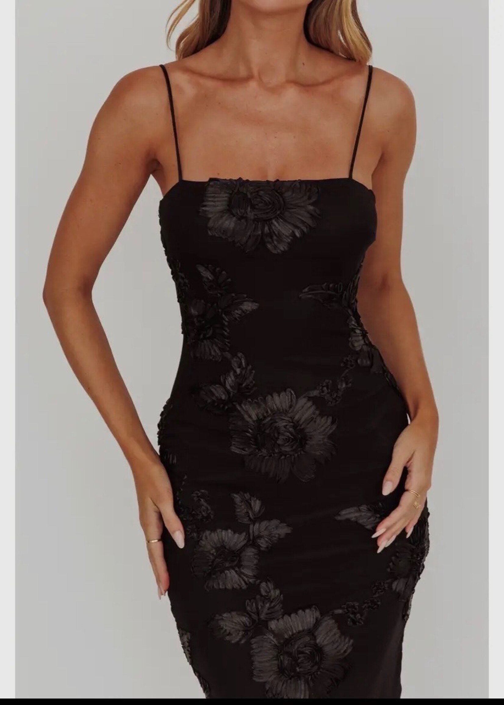 One and Only Collective Black Floral Maxi Dress