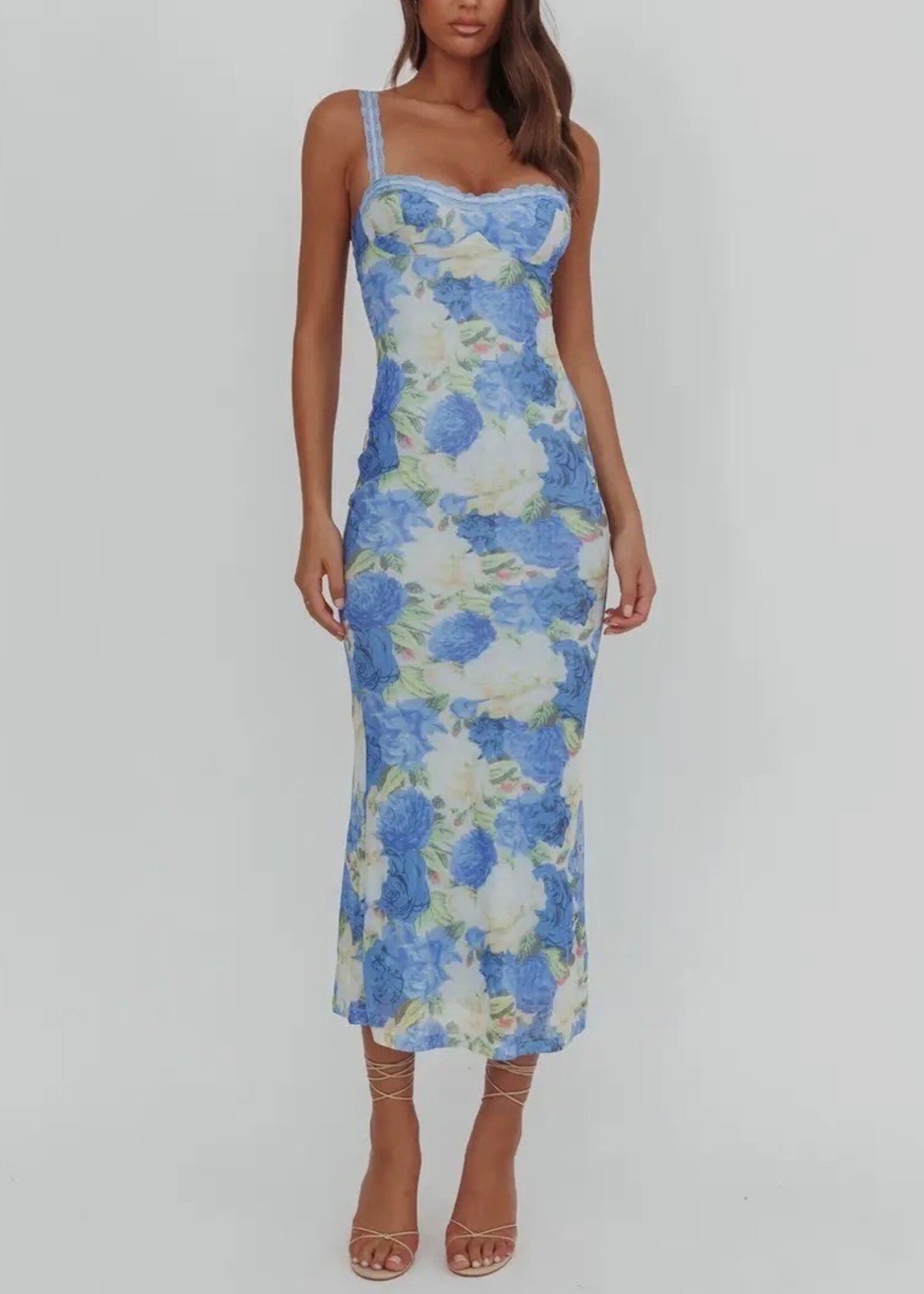 One and Only Collective Blue Sky Floral Maxi Dress