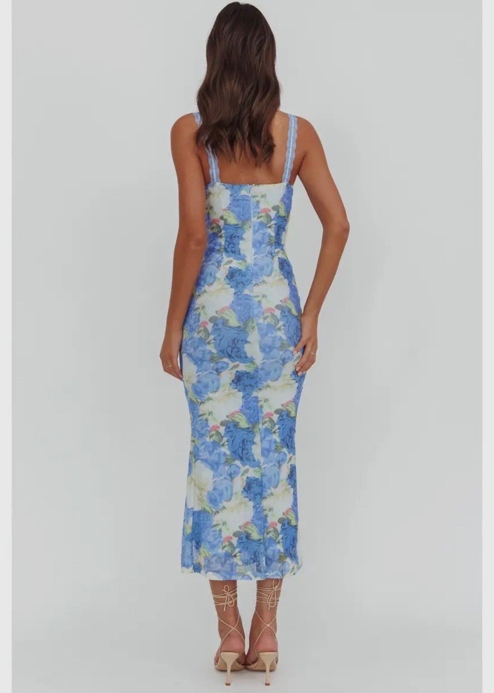 One and Only Collective Blue Sky Floral Maxi Dress