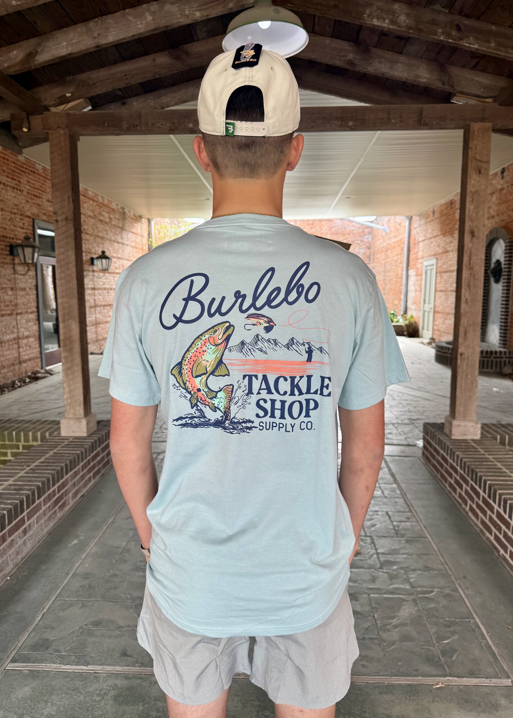 Burlebo Burlebo Adult SS Tee Tackle Shop Heather Sky Blue