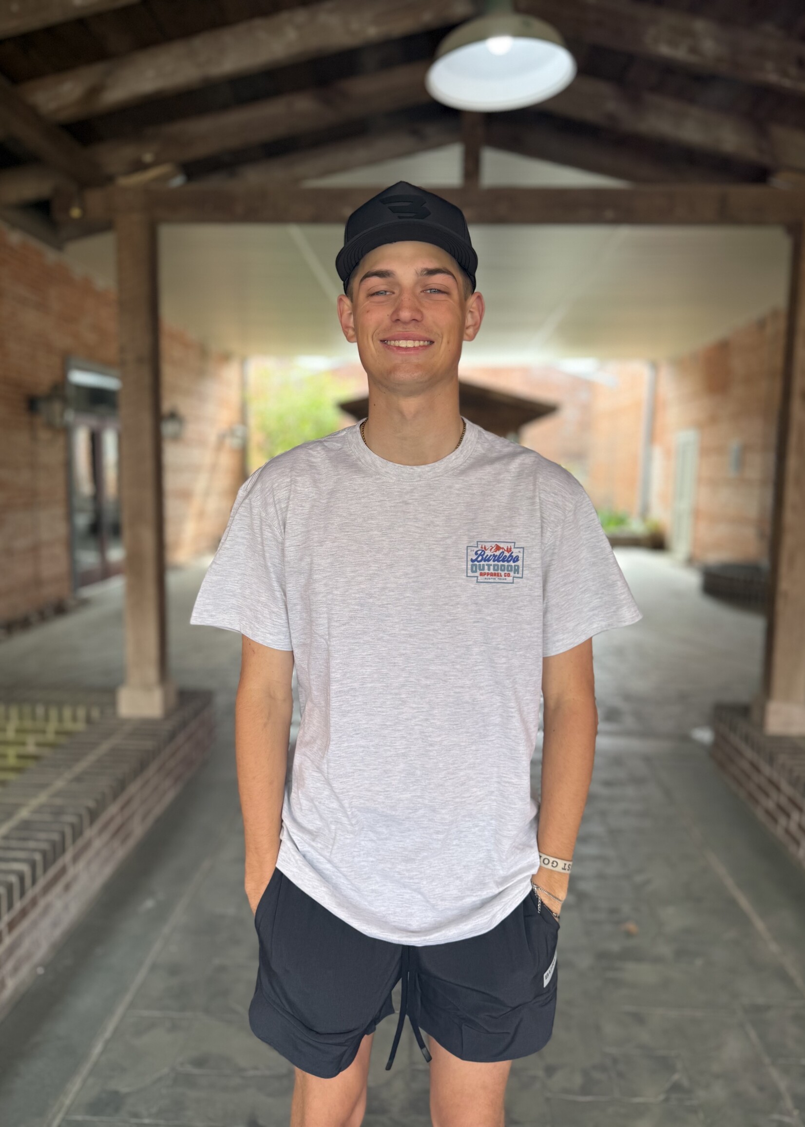 Burlebo Burlebo Adult SS Tee Mountain Range Heather Ash Grey