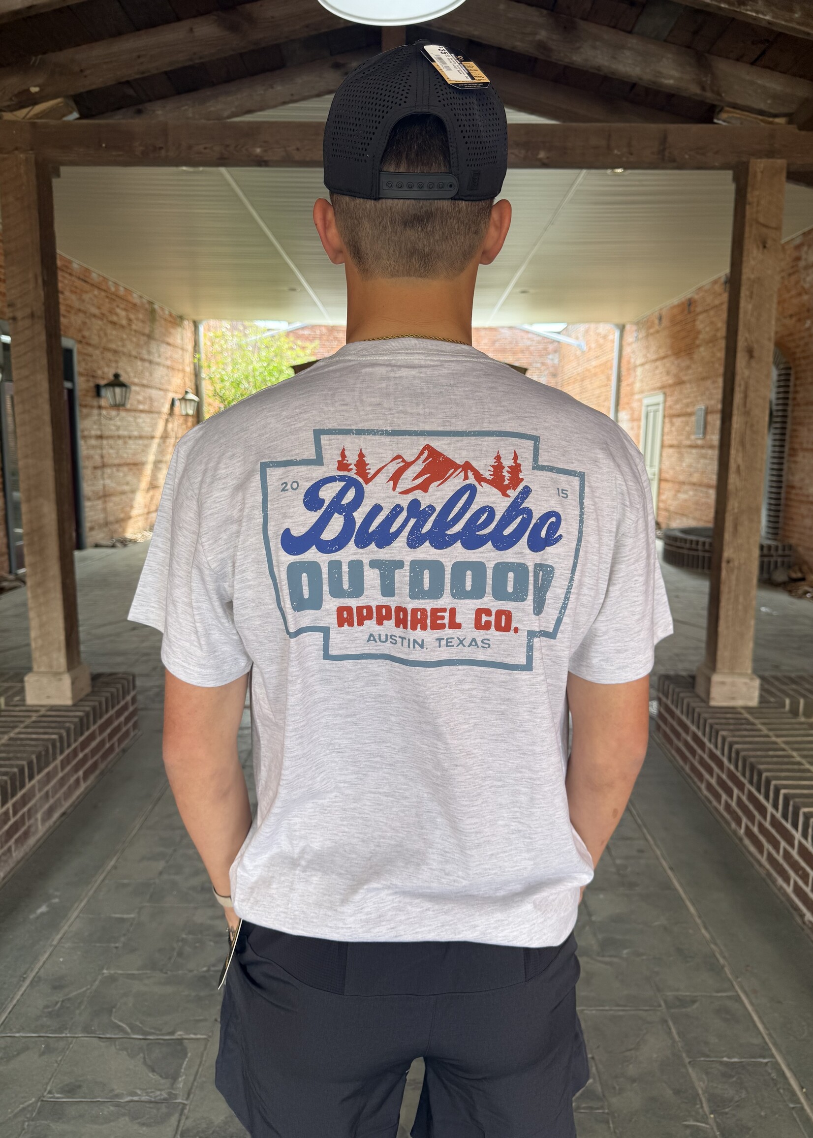 Burlebo Burlebo Adult SS Tee Mountain Range Heather Ash Grey