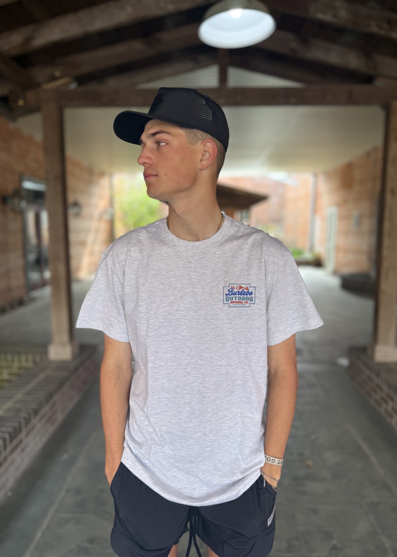 Burlebo Burlebo Adult SS Tee Mountain Range Heather Ash Grey