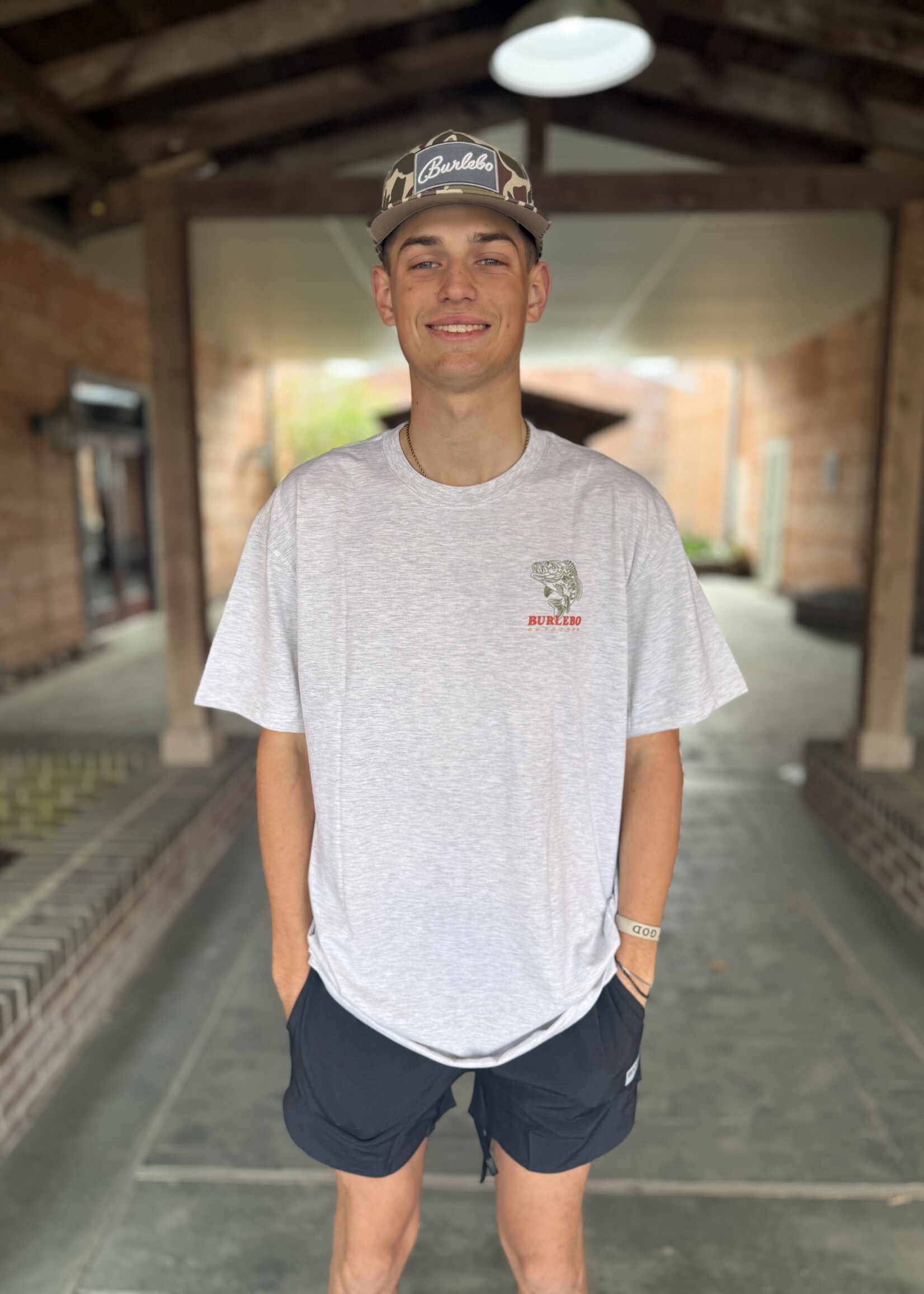 Burlebo Burlebo Adult SS Tee Fish Wild Heather Ash Grey