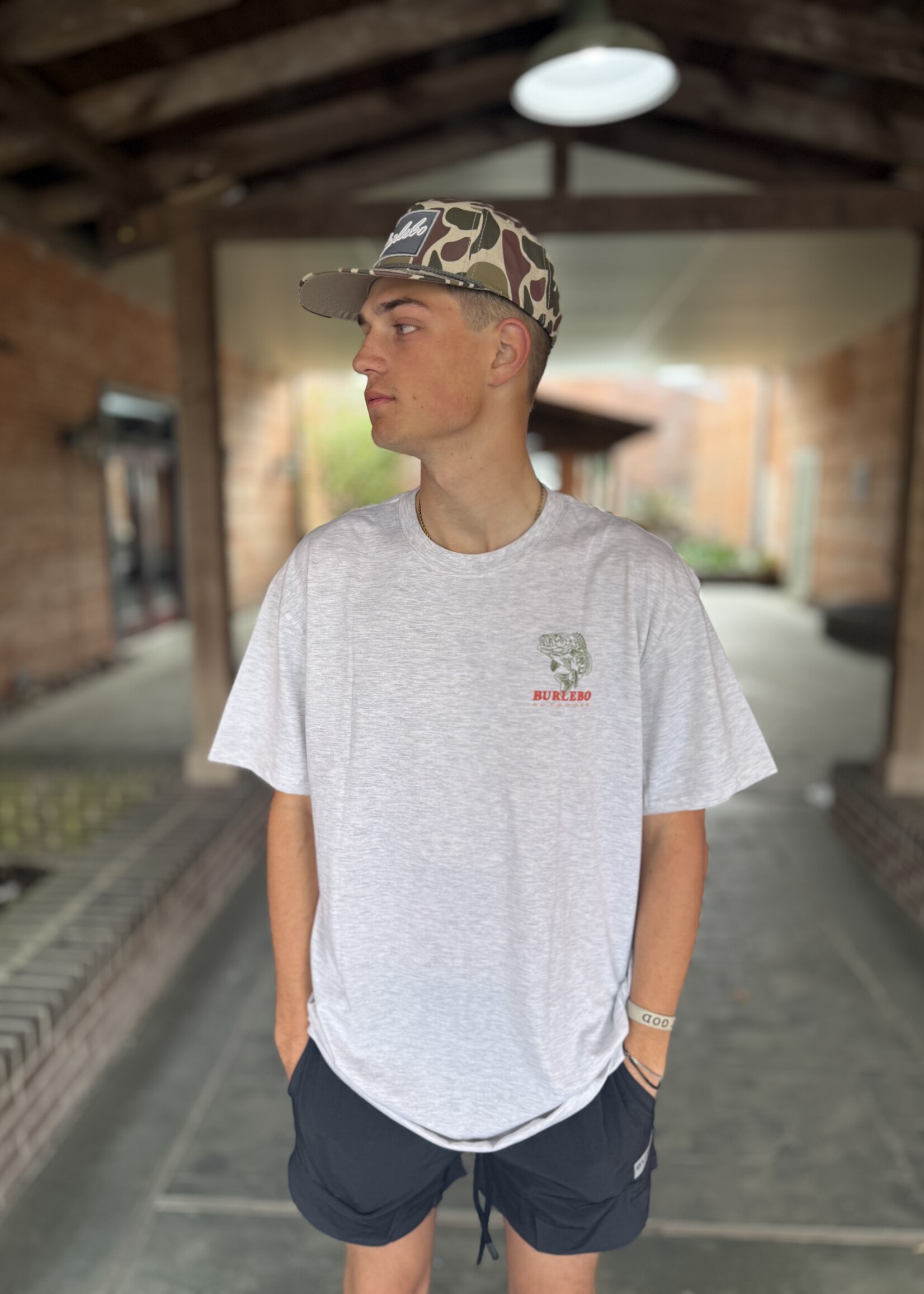 Burlebo Burlebo Adult SS Tee Fish Wild Heather Ash Grey