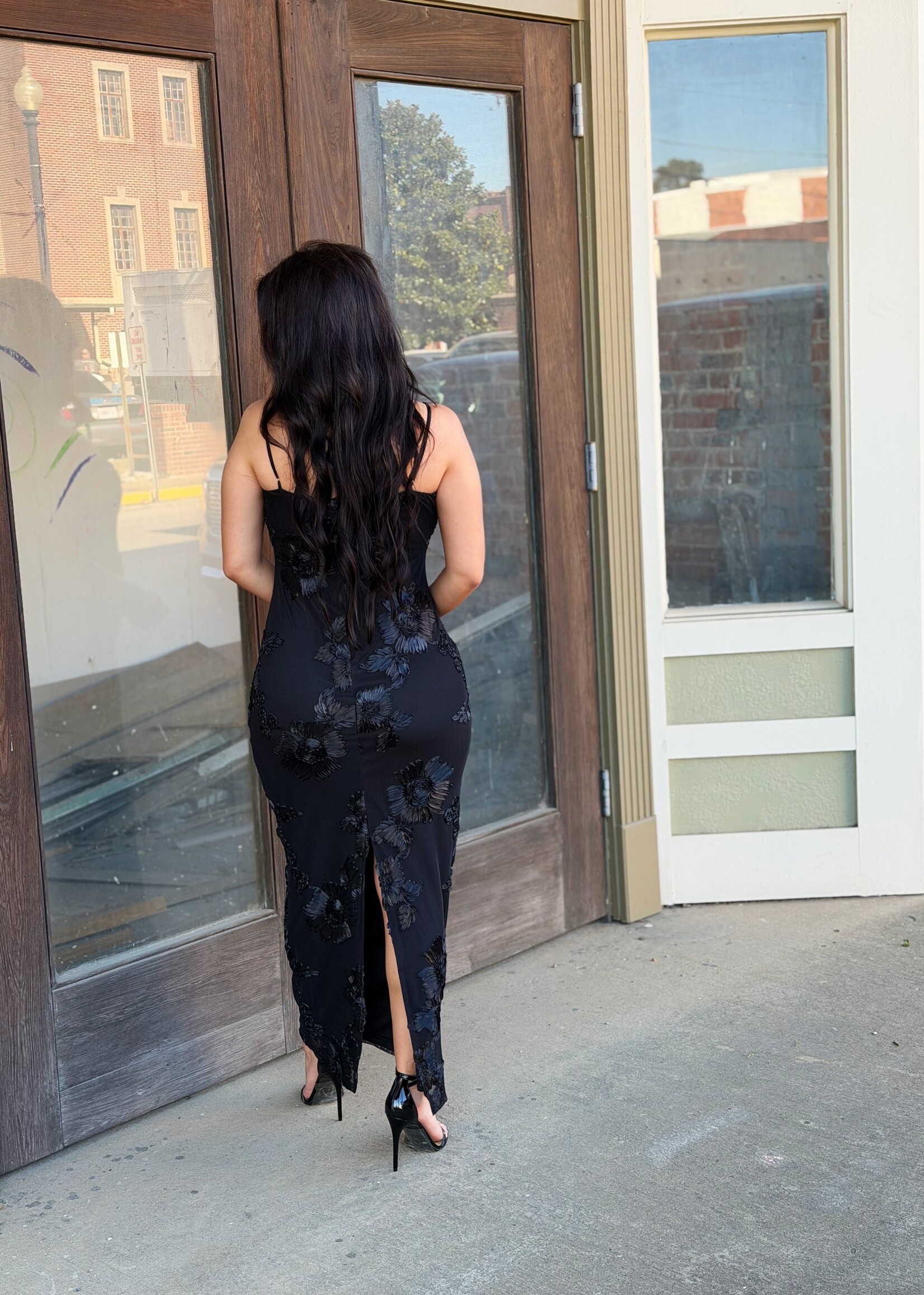 One and Only Collective Black Floral Maxi Dress