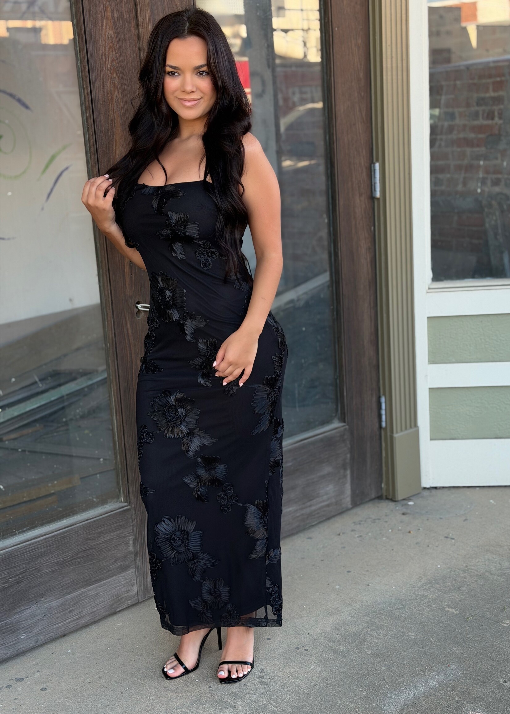 One and Only Collective Black Floral Maxi Dress