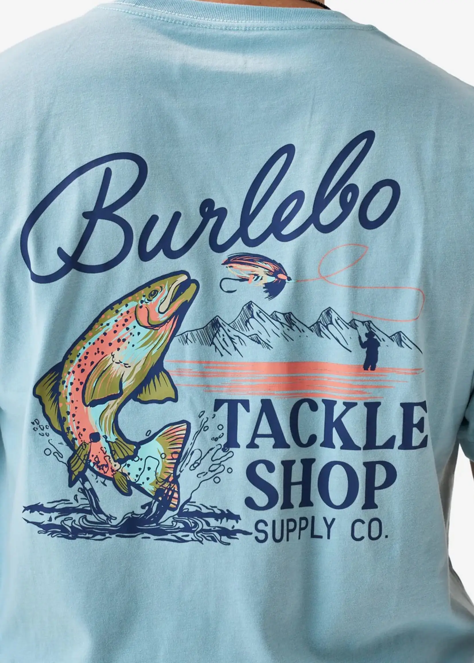 Burlebo Burlebo Adult SS Tee Tackle Shop Heather Sky Blue