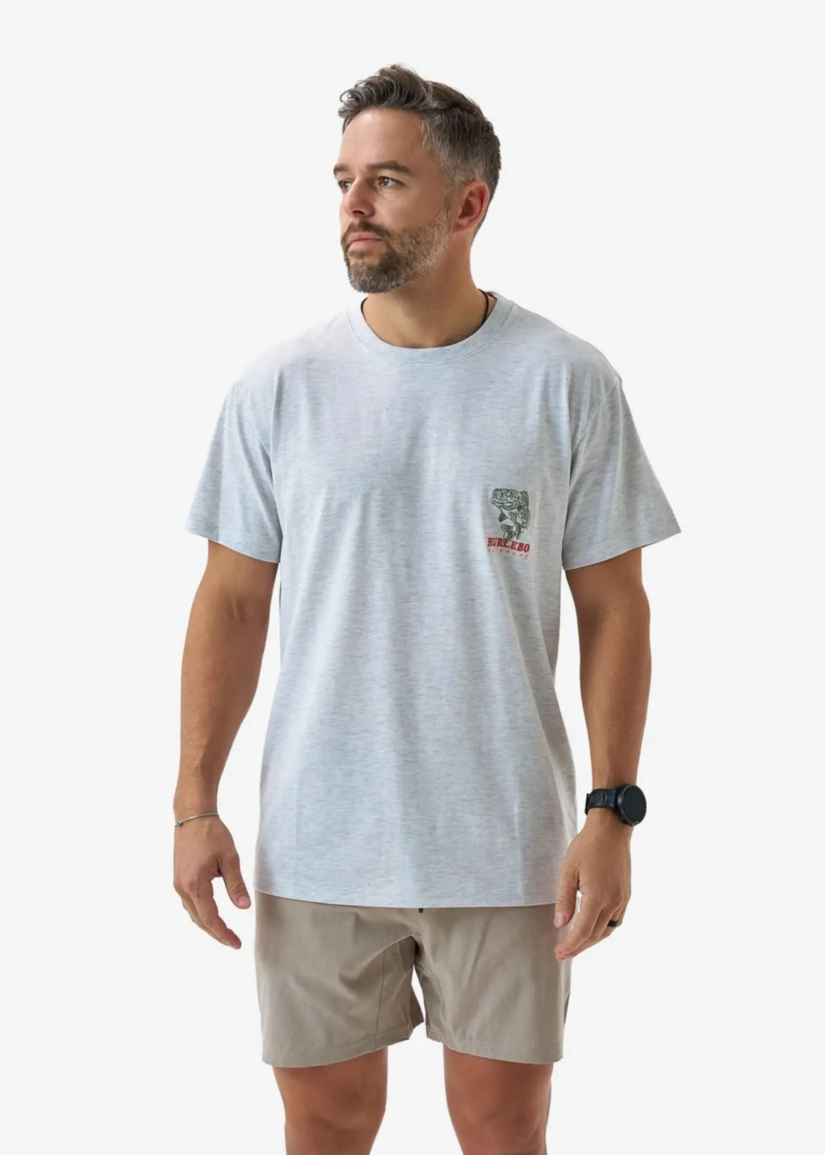 Burlebo Burlebo Adult SS Tee Fish Wild Heather Ash Grey