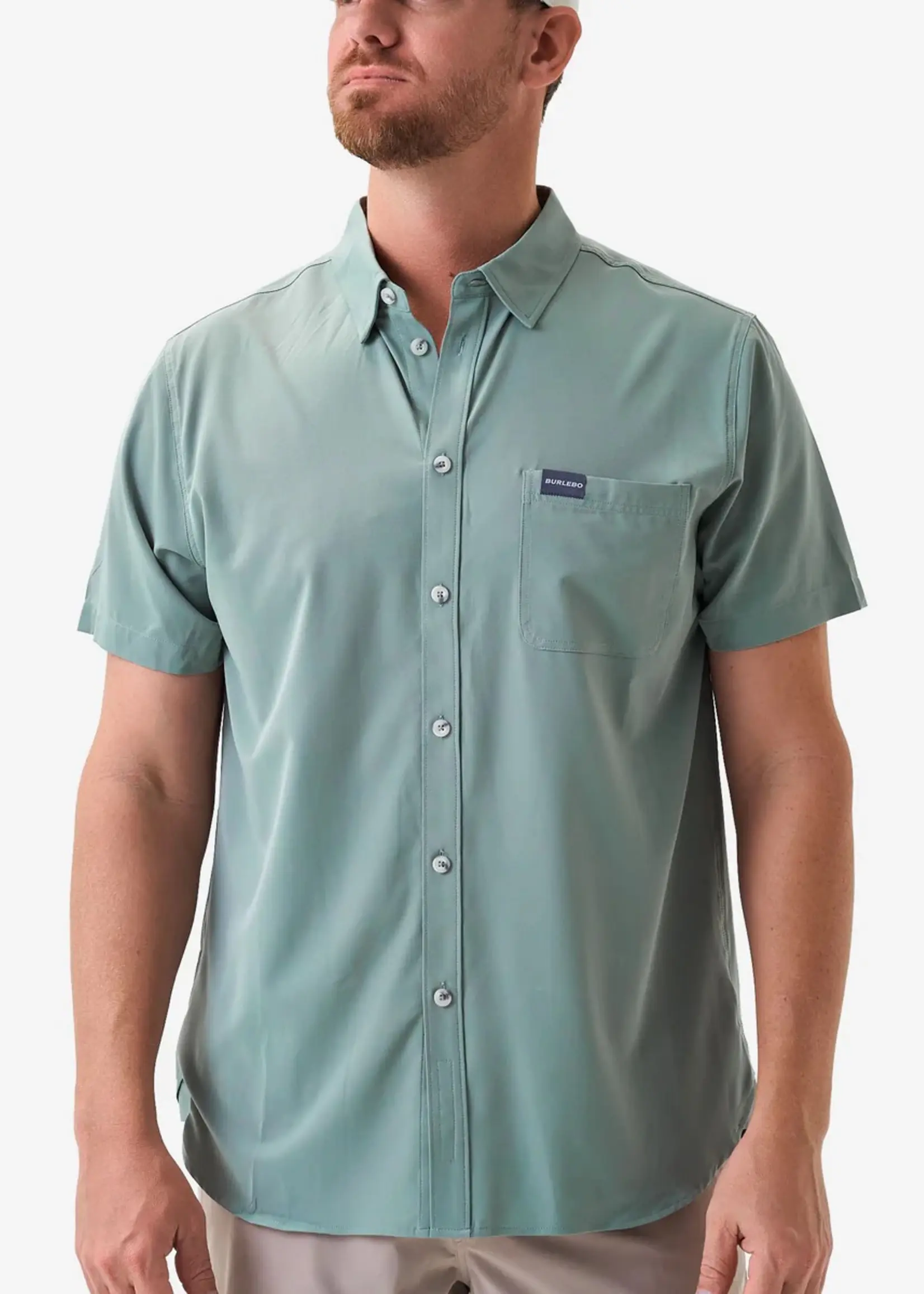 Burlebo Burlebo Performance Button Up Sage