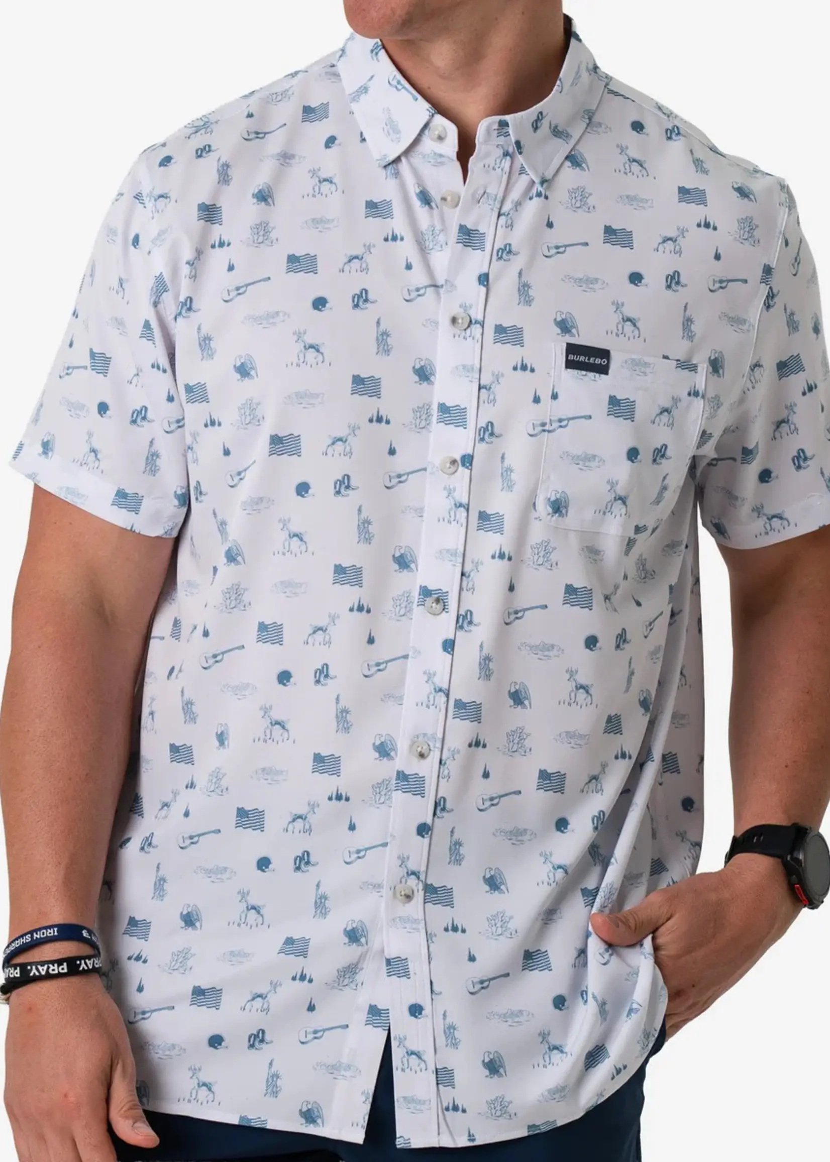 Burlebo Burlebo Performance Button Up Lone Star State