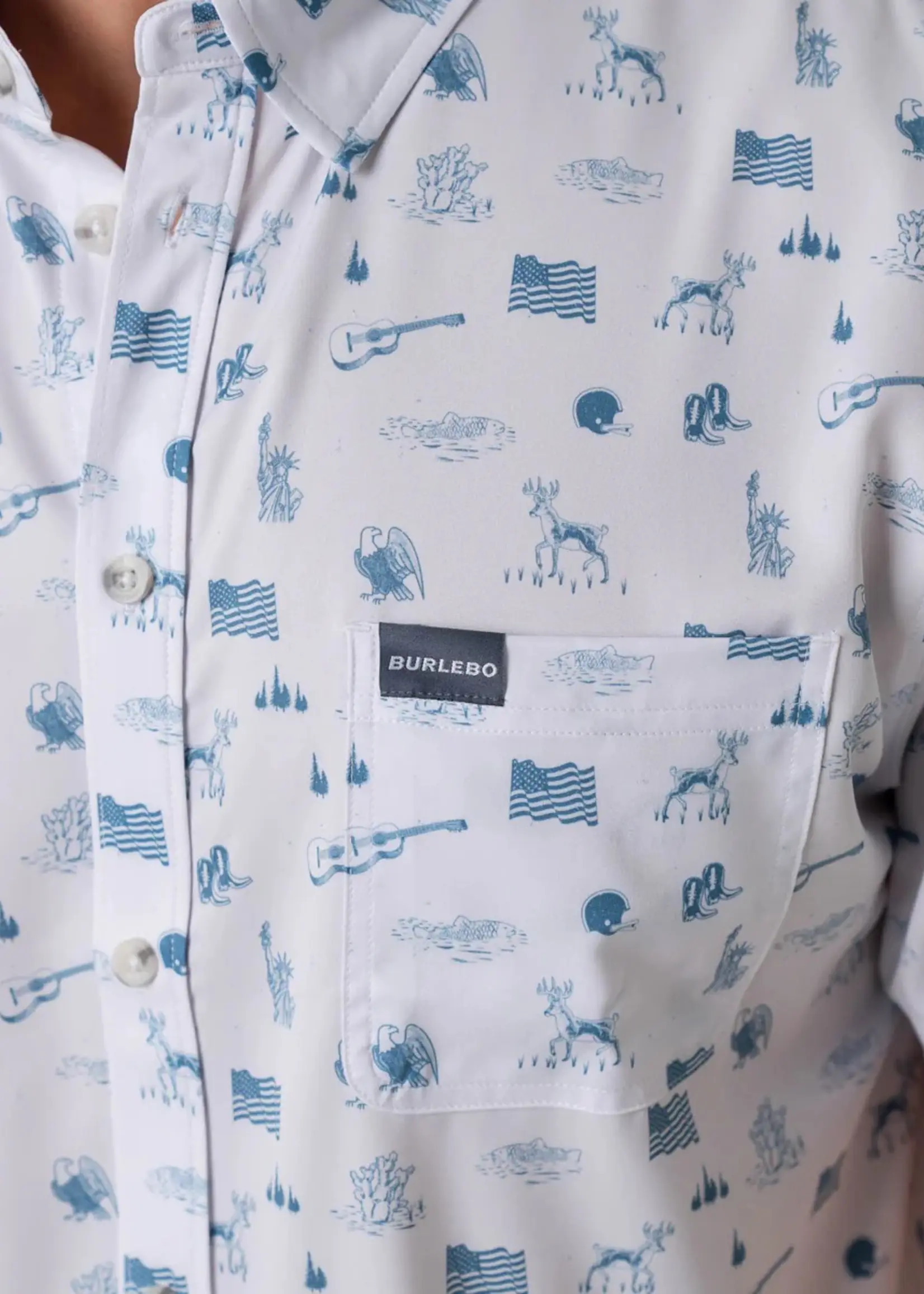 Burlebo Burlebo Performance Button Up Lone Star State