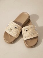 ccocci Woven Faux Pearl Gold Sea Charm Sandal