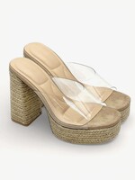 ccocci Clear Upper w/ Platform Espadrille Block Heel