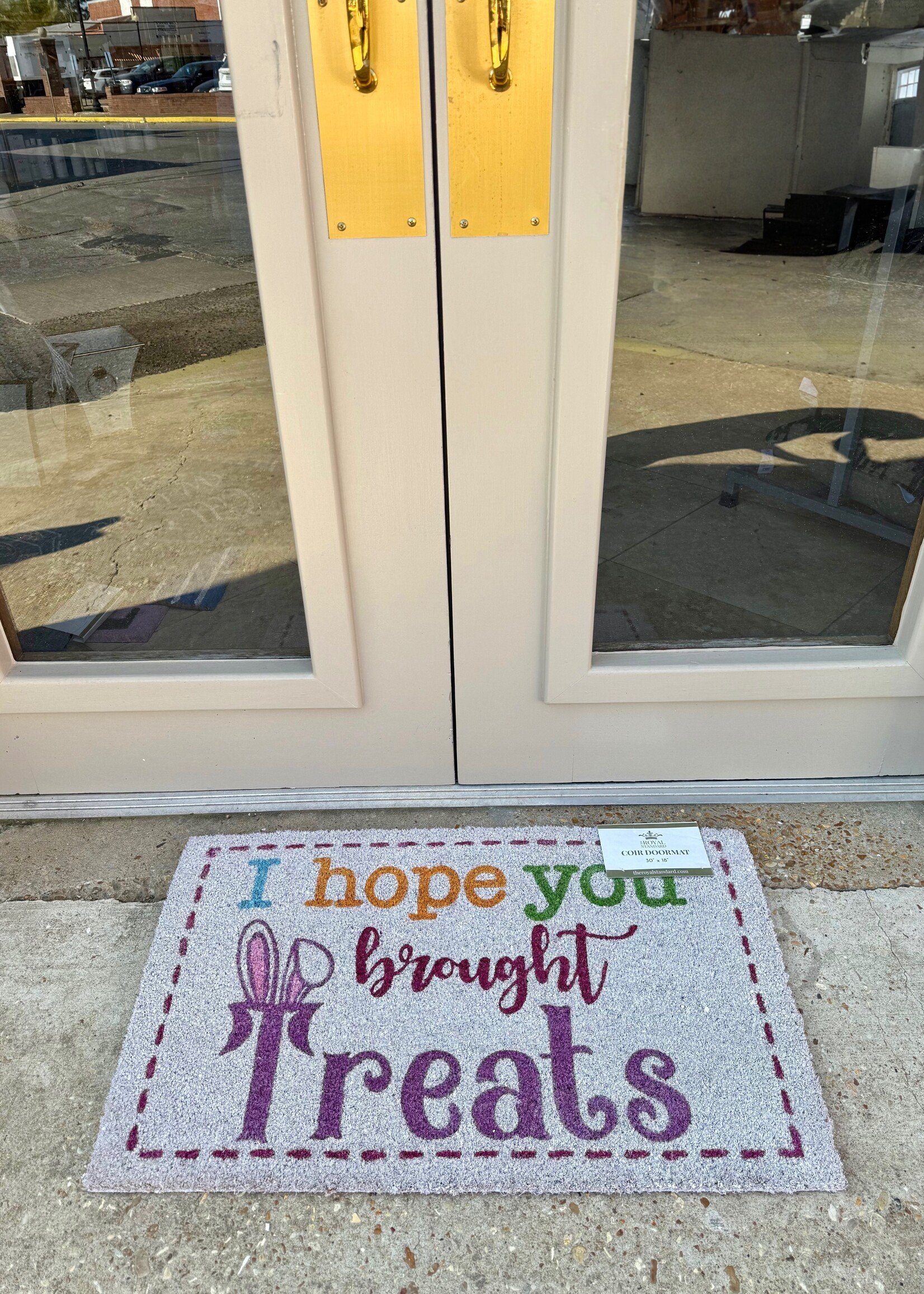 The Royal Standard I Hope You Brought Treats Coir Doormat
