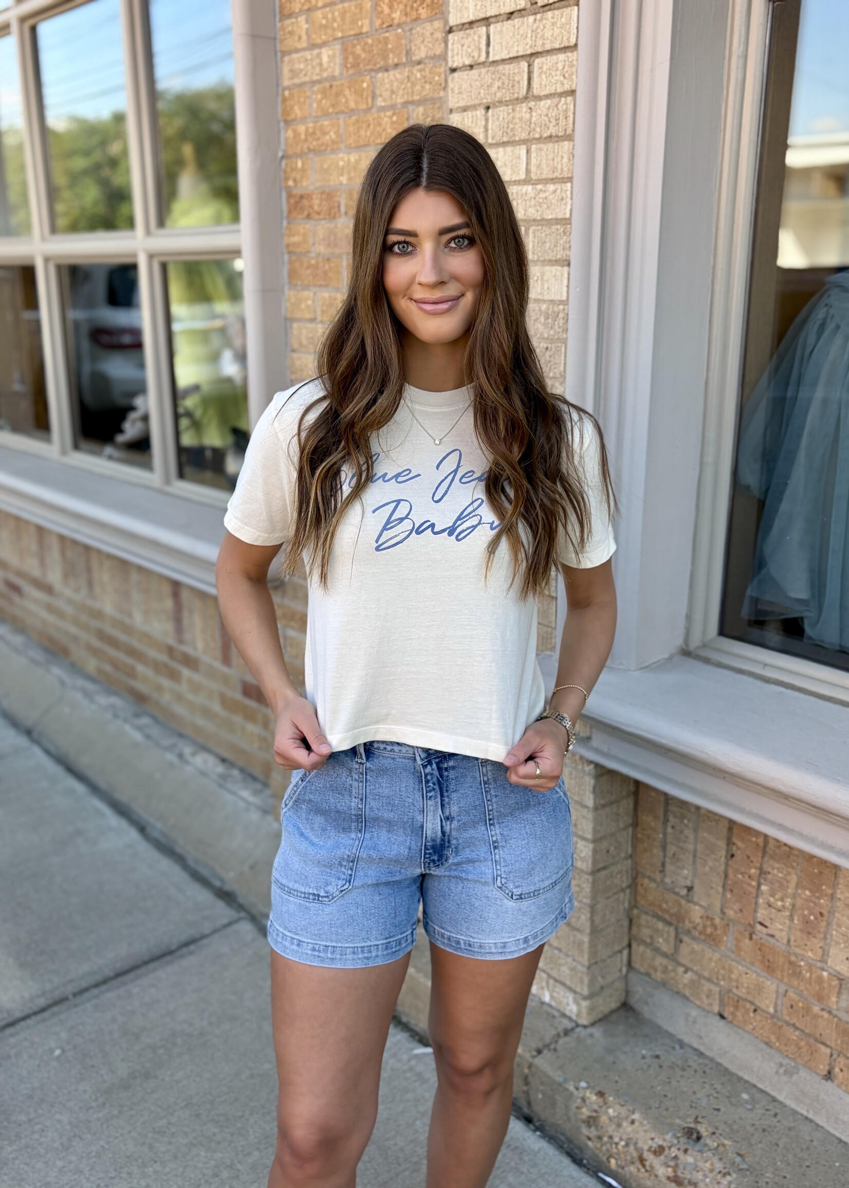 Pierce + Pine Blue Jean Baby Tee