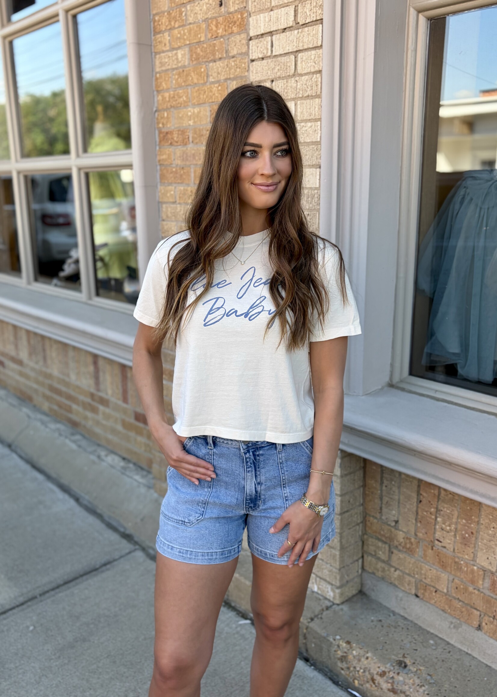 Pierce + Pine Blue Jean Baby Tee