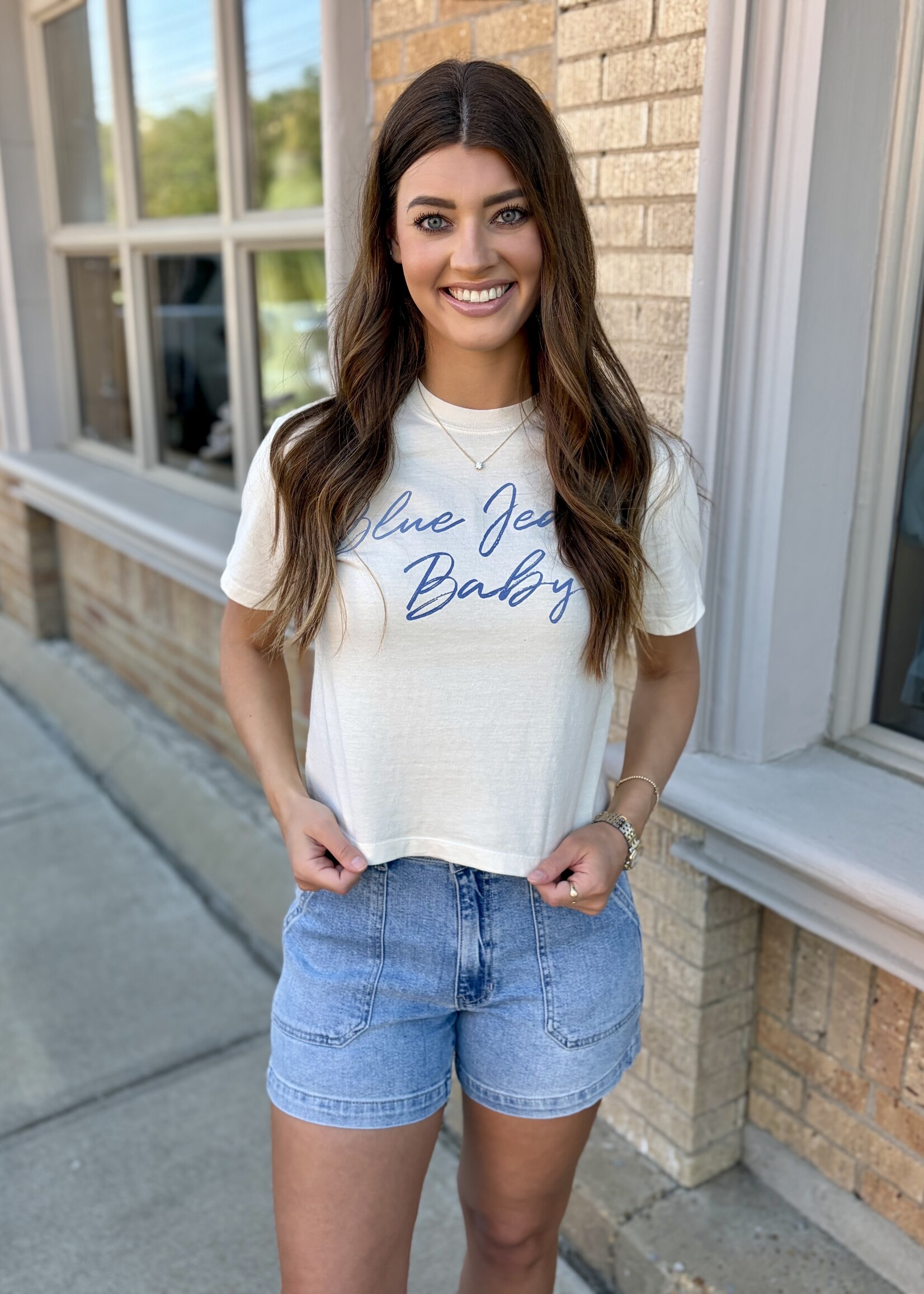 Pierce + Pine Blue Jean Baby Tee