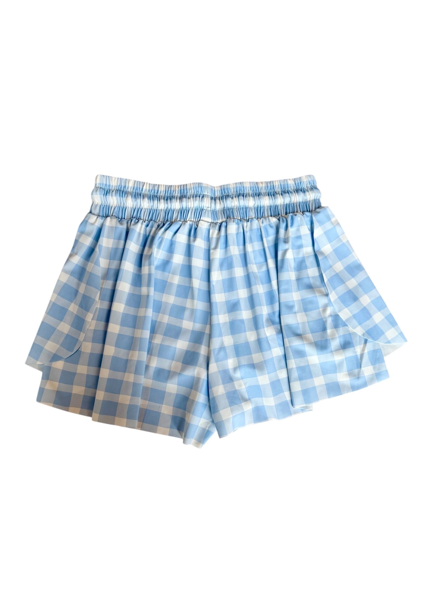 Bloom and Company Blue Gingham Butterfly Shorts