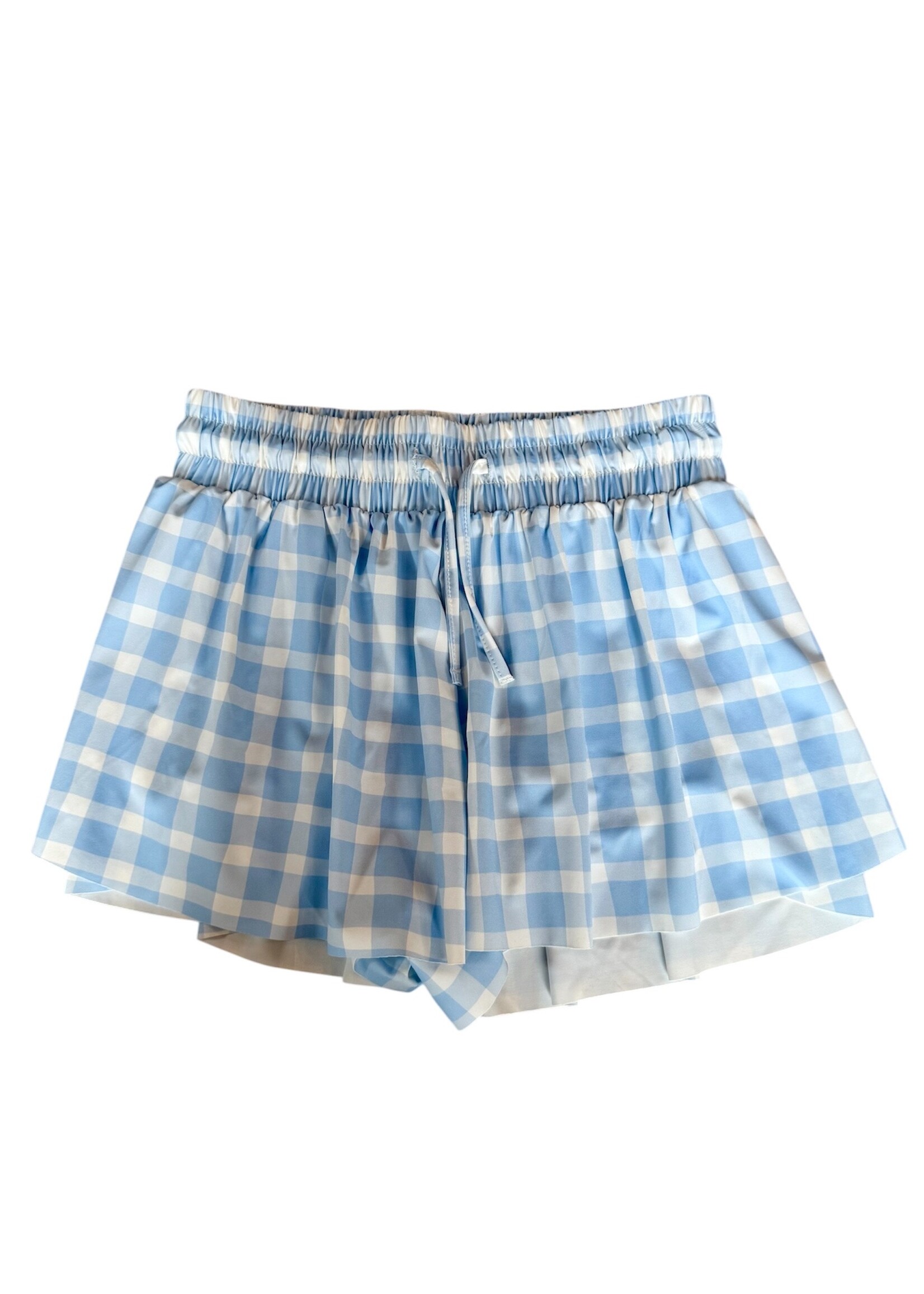 Bloom and Company Blue Gingham Butterfly Shorts