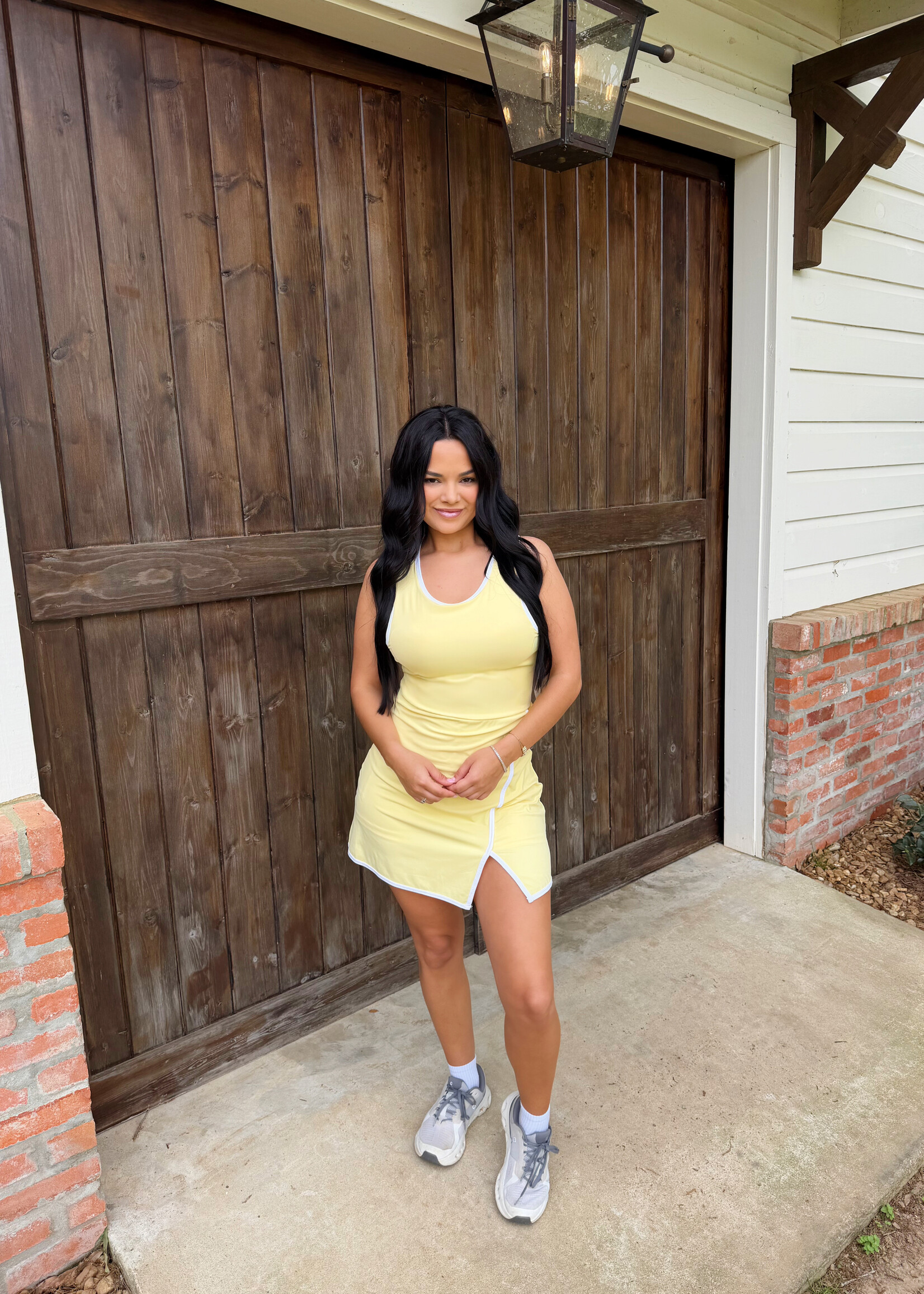 mono b Yellow Sculpted Active Dress