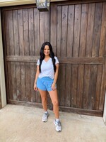 mono b Light Blue Scallop Mini Active Shorts