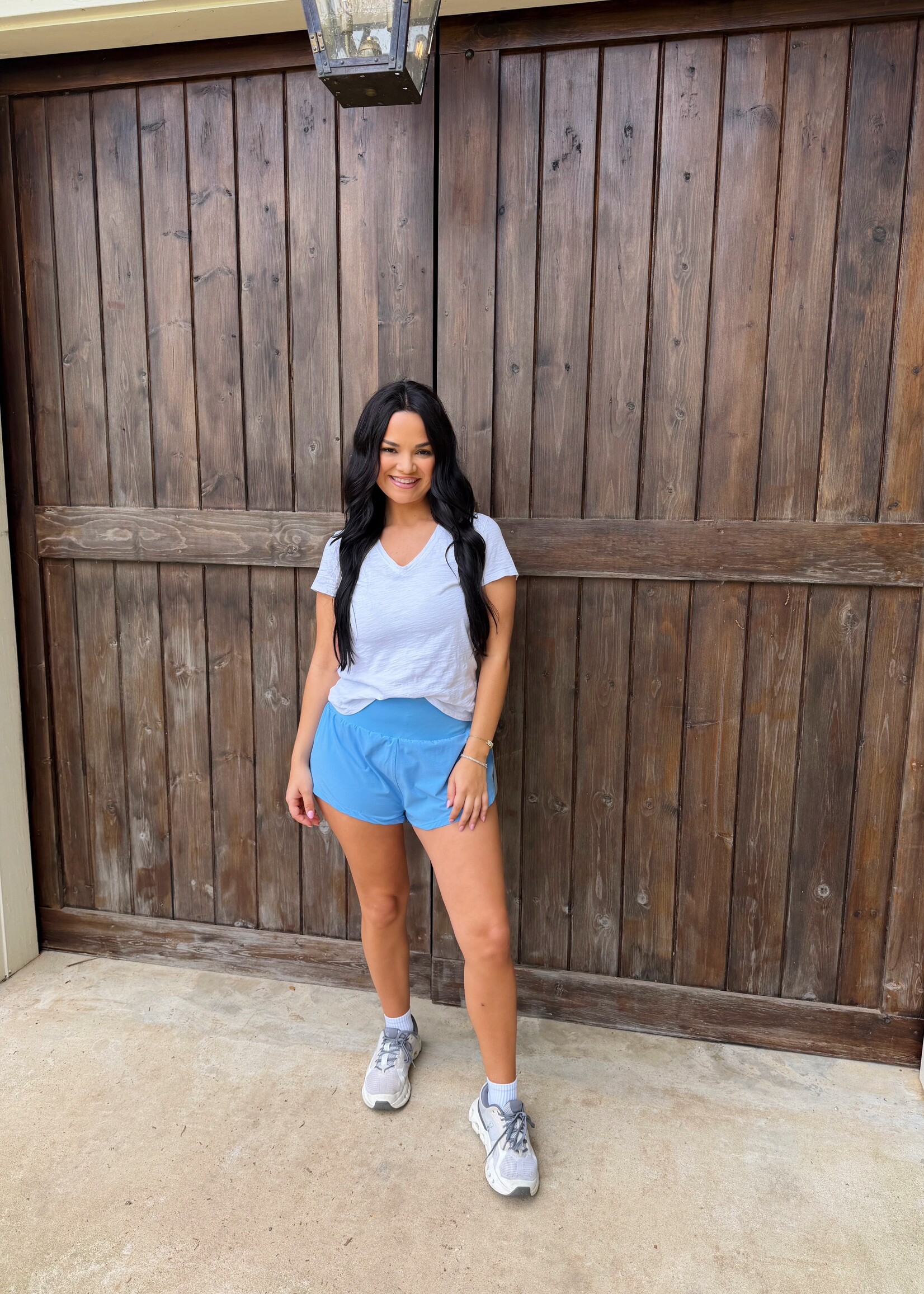 mono b Light Blue Scallop Mini Active Shorts