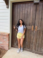 mono b Yellow Scallop Mini Active Shorts