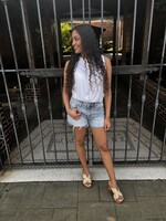 Vervet High Rise Distressed Denim Shorts