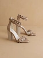 Oasis Society Nude Braided Two Band Block Heel