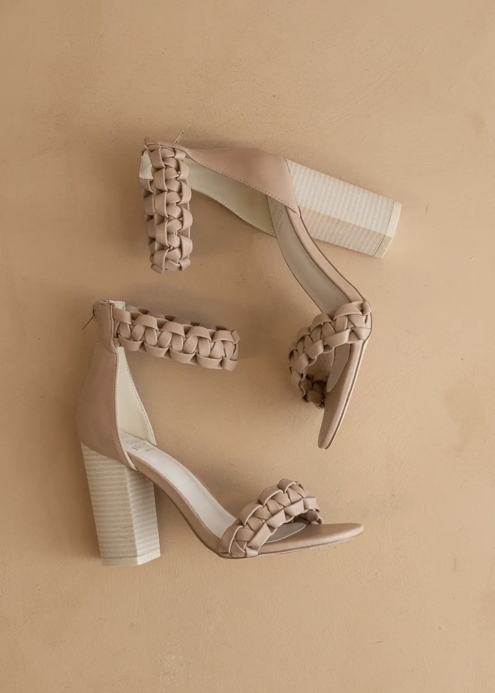 Oasis Society Nude Braided Two Band Block Heel