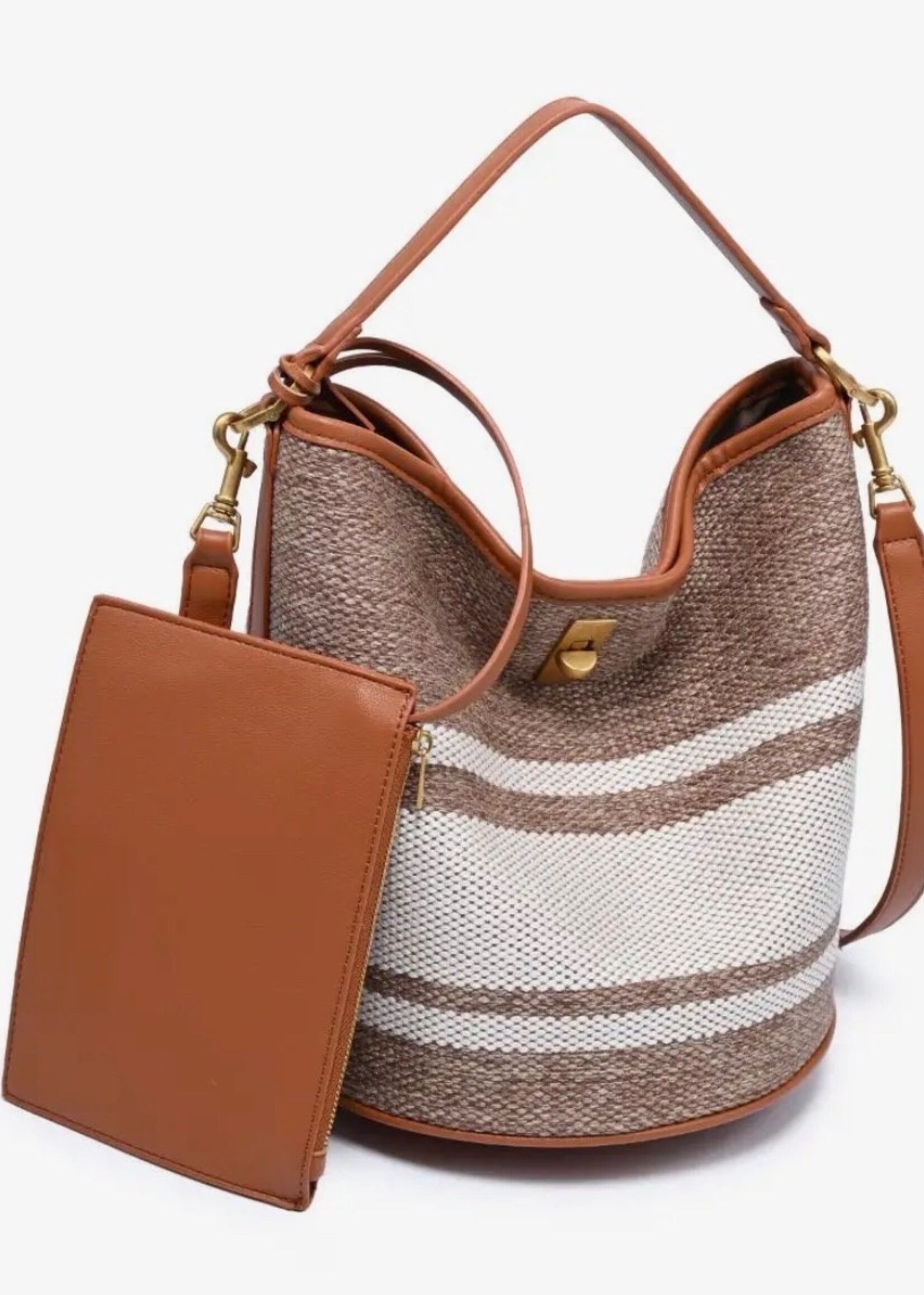 Moda Luxe Tan Mirella Bucket Bag