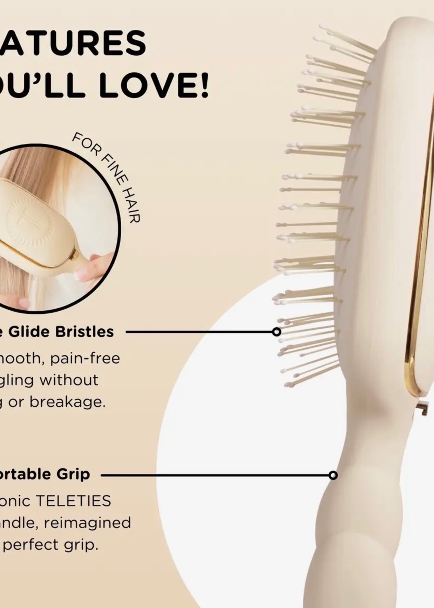 Teleties Tan Teleties Detangler Hair Brush