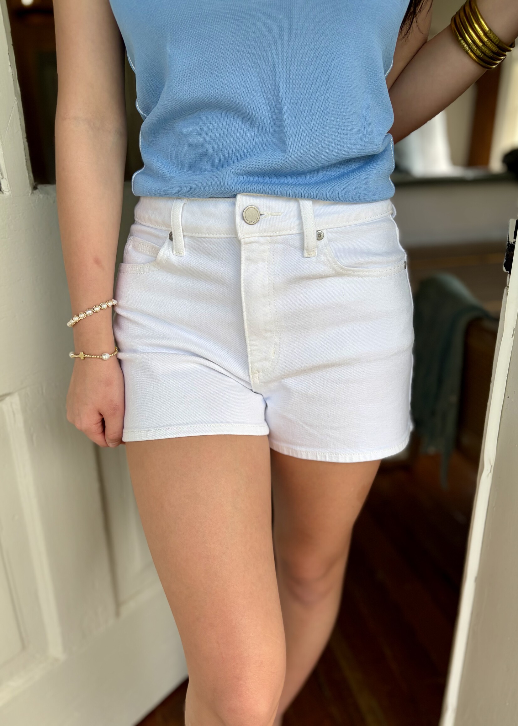 JBD White Classic Hem Short